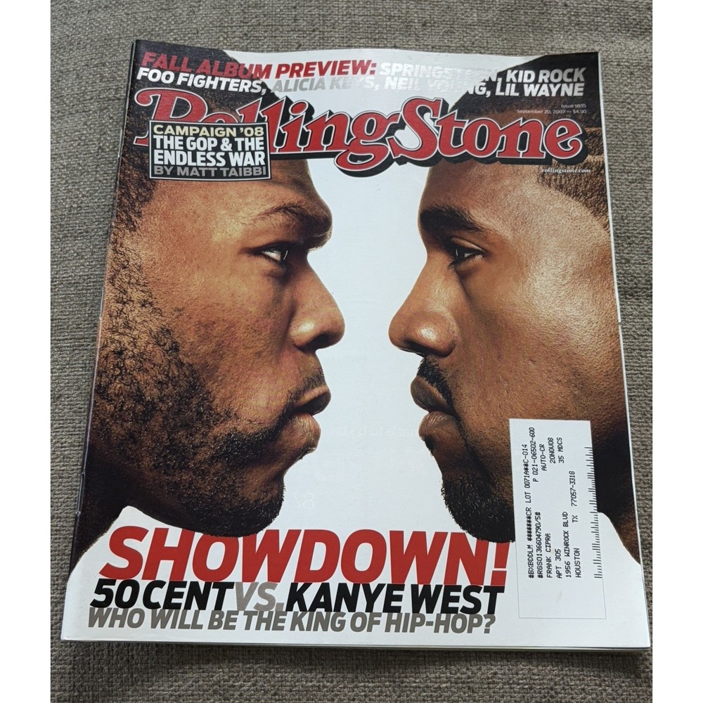 Y2k Vintage Rolling Stones Magazine 50 Cent vs. Kanye West Hip Hop Showdown 1035